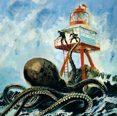 Serrana Cay szörnye (színes litográfia) alkotó: Graham Coton
