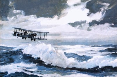 A Vickers Vimy rekordot jelentő transzatlanti repülése alkotó: Graham Coton