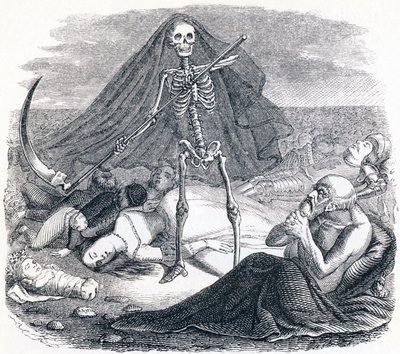 Halál és haldoklók – La Fontaine meséi alkotó: Grandville