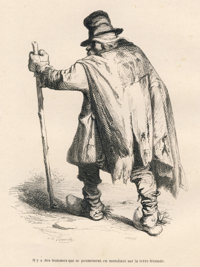Koldus. A miniatűröket JJ Granville illusztrálta. Gravírozott Caque a "Egy nyúl története" című részében, amelyet PJ Stahl írt a "Jelenetek az állatok magán- és közéletéből". Paris, J. Hetzel és Paulin alkotó: Grandville