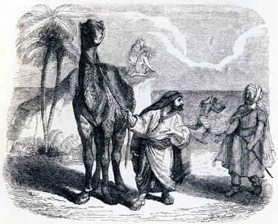 A teve és az úszó botok – La Fontaine meséi alkotó: Grandville