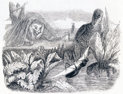 A galamb és a hangya – La Fontaine meséi alkotó: Grandville