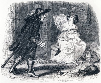 Az ember, aki a vagyona után fut, és aki az ágyában marad - La Fontaine meséi alkotó: Grandville
