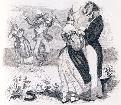 A patak és a folyó (Le torrent et la riviere) - La Fontaine meséi alkotó: Grandville
