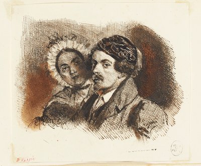 Grandville és Henriette kettős portréja alkotó: Grandville