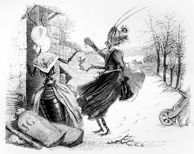 A kabóca és a hangya, illusztráció La Fontaine (1621-95) "Meséi"-hez, kiadta H. Fournier Aine, 1838. alkotó: Grandville