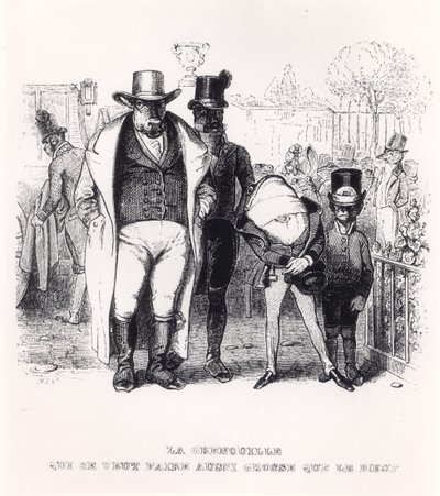 A béka és az ökör, illusztráció La Fontaine (1621-95) "Meséi"-hez, kiadta H. Fournier Aine, 1838. alkotó: Grandville