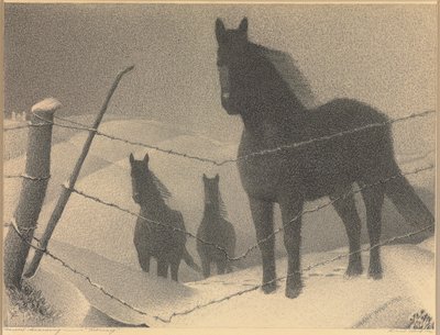 Tanulmány „Február”, 1940 alkotó: Grant Wood