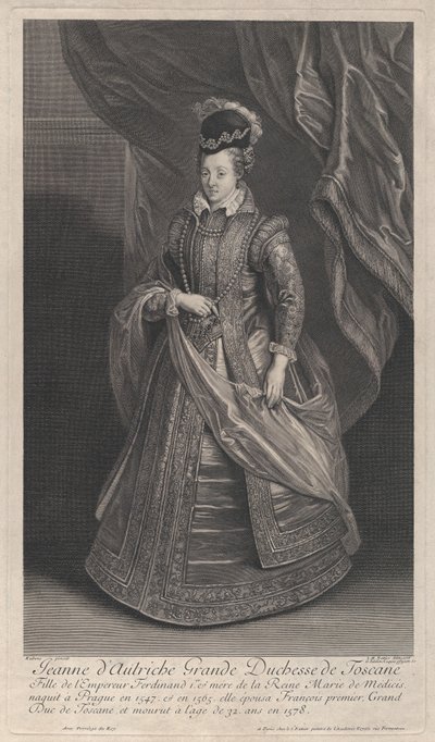 Joanna osztrák, toszkánai nagyhercegnő portréja, kb. 1707 alkotó: Gérard Edelinck