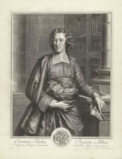 Jean Paul Bignon portréja Joannes Paulus Bignon Abbas (cím a tárgyon) alkotó: Gérard Edelinck