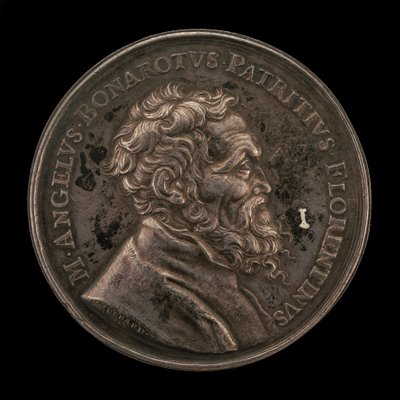 Michelangelo Buonarroti, 1475-1564, olasz művész előlapja, 1673. alkotó: Gérard Léonard Hérard