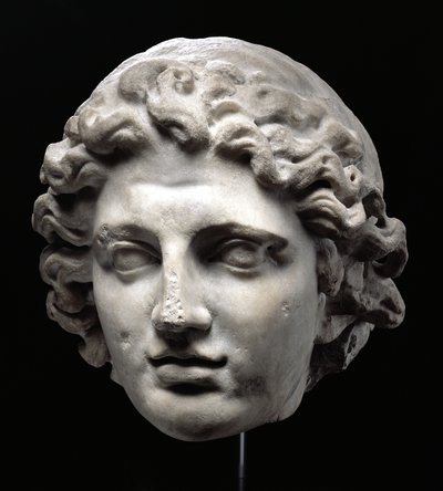 Nagy Sándor kolosszális feje (Kr. e. 356-323) (márvány) alkotó: Greek