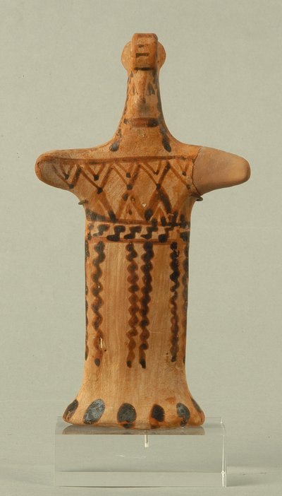 Álló női figura, boióta műhely, archaikus időszak (festett agyag) alkotó: Greek