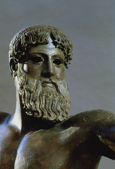 Poszeidón feje, Kr.e. 460-450 körüli 111367 bronz részlet alkotó: Greek
