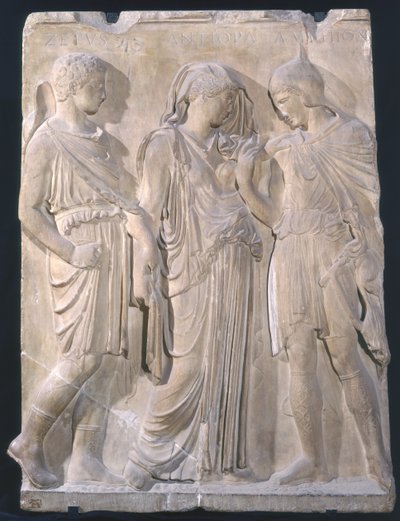 Orpheus, Eurydice és Hermes (márvány) alkotó: Greek