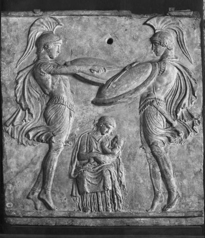Plaque Campana, Curéták tánca, Myrinából, Kis-Ázsiából (terrakotta) alkotó: Greek