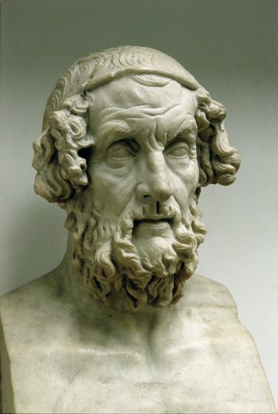 Homérosz portré mellszobra (márvány) alkotó: Greek
