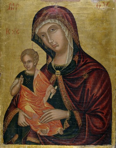 Madonna és gyermek, 1600 körül (tempera cédrusfán) alkotó: Greek School