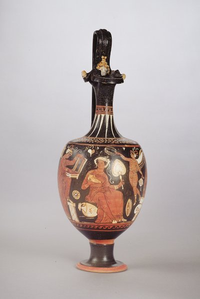 Vörös-fehér Oinochoe figura, ie 310 körül (kerámia) alkotó: Greek School