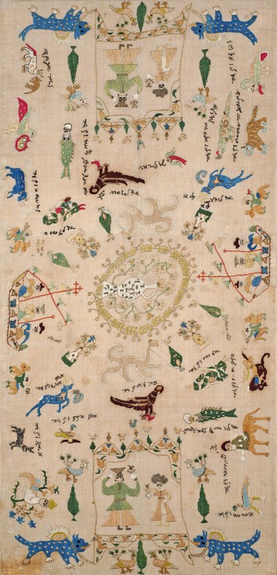 Sampler, Ioannina, Ipeiros, 18.-19. század (selyemszálakkal hímzett lenvászon) alkotó: Greek School