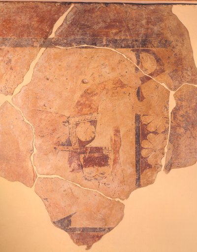 Perseus Hunter, freskó a Thermos C-templom metópjáról, Görögország, görög civilizáció, Kr.e. 630 alkotó: Greek School