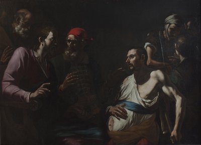 Vízkóros férfi gyógyítása, 1630 körül. alkotó: Gregorio Preti
