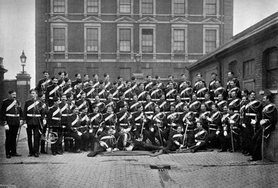 A londoni Knightsbridge laktanya 1. életőrségének altisztjei, 1896. alkotó: Gregory and Co