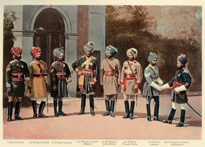 Az indiai lovasság típusai, 1901. alkotó: Gregory and Co