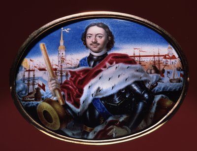 I. Nagy Péter császár (1672-1725) portréja, kilátással a szentpétervári Szent Péter és Szent Pál erődre. (I. Péter császár portréja a szentpétervári Péter-Pál erődre néző kilátással). Grigorij Szemjonovics Mu alkotása alkotó: Grigori Semyonovich Musiklysky