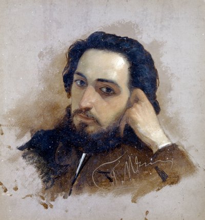 Vsevolod Mihailovics Garchine portréja (1855-1888), ecrivain russe (Vsevolod Garshin szerző portréja). Grigorij peinture (Grigorij, Grigorij) Grigorjevics Myasoyedov (Myasoedov, Miasoedov) (1834-1911) - Huile sur karton - Kislovodsk, Museum N. alkotó: Grigoriy Myasoyedov
