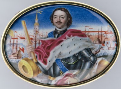 I. Péter (1672-1725) portréja a szentpétervári Szent Péter és Szent Pál erőddel és a Szentháromság térrel szemben, 1723 (zománc, arany) (lásd 126084) alkotó: Grigory Semyonovich Musikiysky