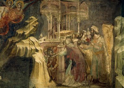 Epizód az Ószövetségből, szerző: Guariento di Arpo (aktív 1338 - meghalt 1367 vagy 1370), freskó a Cappella dei Carraresiből, Padova, Olaszország. alkotó: Guariento di Arpo