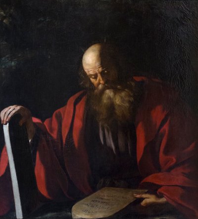 Moses mit den Gesetzestafeln von Guercino (1591-1666)