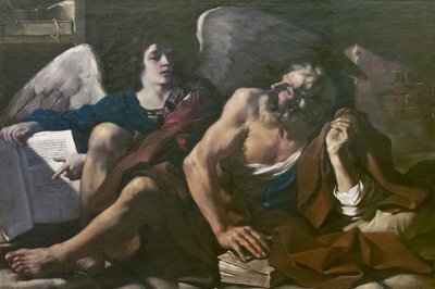 Heiliger Matthäus und der Engel von Guercino (1591-1666)