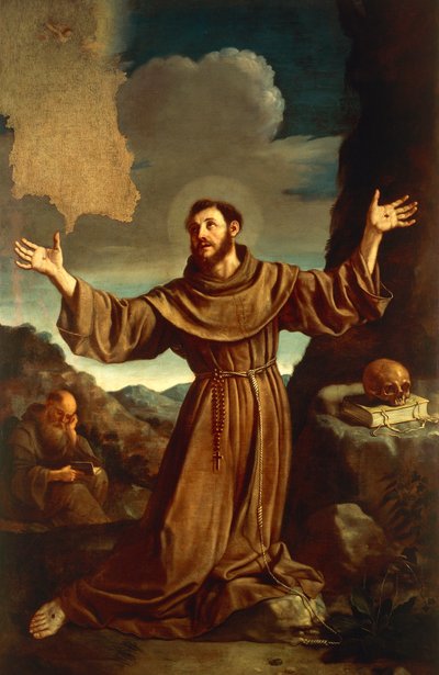 Assisi Szent Ferenc a Stigmát fogadja (olaj, vászon) alkotó: Guercino