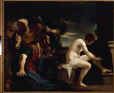 Suzanne és a vének – Olaj, vászon alkotó: Guercino