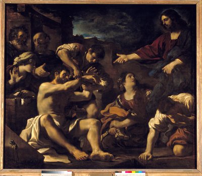 Lázár feltámadása. Giovanni Francesco Barbieri Guerchin festménye az Il Guercinóban (1591-1666). 1619 V. 2,01x2,33 m alkotó: Guercino