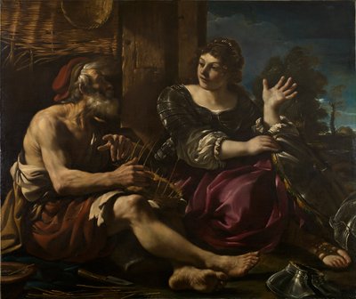 Erminia és a juhász, 1620-as évek alkotó: Guercino