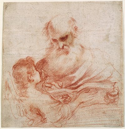 Szent Máté evangélista angyallal alkotó: Guercino