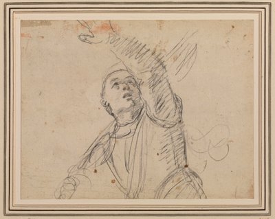 Guercino - Egy katona, a katona után az An. Carracci Feltámadás című festménye után, Maisons-Lafitte, RCIN 902599 alkotó: Guercino