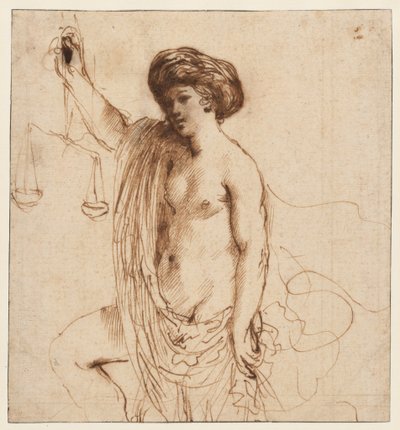 Az igazságosság megszemélyesítése alkotó: Guercino
