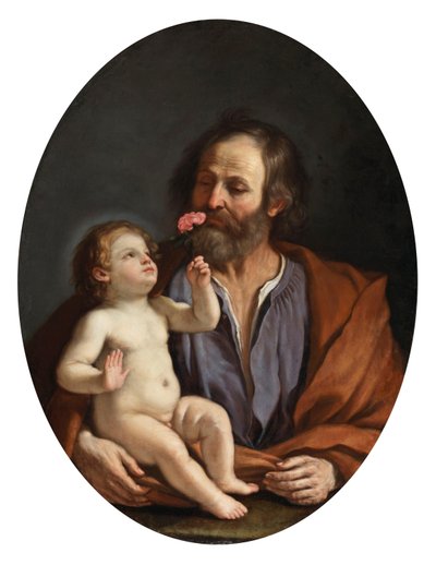 Szent József a kis Jézussal alkotó: Guercino