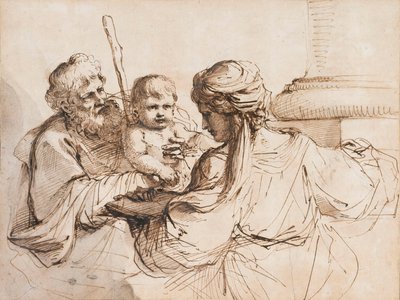 A Szent Család alkotó: Guercino