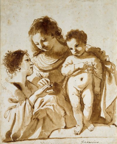Szent Katalin misztikus házassága, 1618-1619 alkotó: Guercino