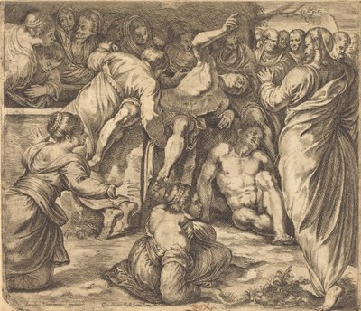 Lázár feltámasztása alkotó: Guglielmo Cortese after Tintoretto