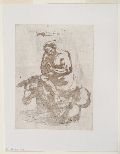Acidia vestita di nero - Szamáron ülő lajhár, 1793 körül (feketarajz és akvatinta) alkotó: Guido (after) Reni