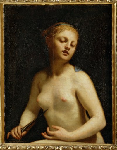 Lucretia halála (festmény, vászon) alkotó: Guido Cagnacci