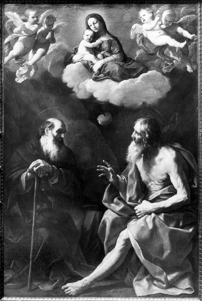 Pál és Antal remeték a sivatagban alkotó: Guido Reni