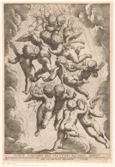 Engelen a dicsőségben Örüljünk Megváltó Istenünknek (cím a tárgyon) alkotó: Guido Reni
