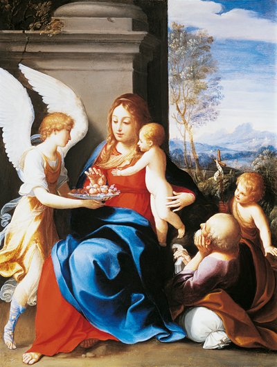 Szent Család angyalok által szolgálva, Guido Reni (1575-1642) alkotó: Guido Reni